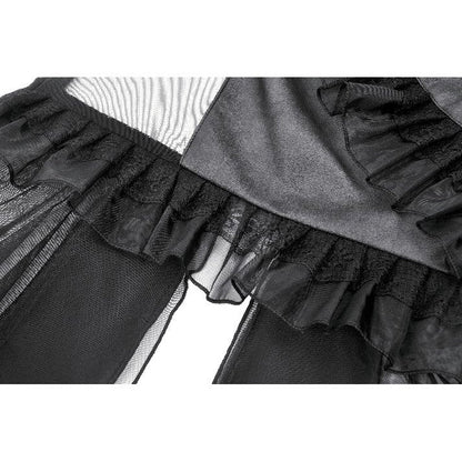 Dark in Love Gothic Dress Seraphina Tiered Mesh and Ruffle Layer - QHA UK
