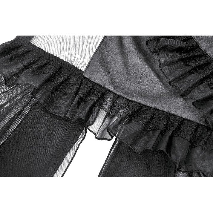Dark in Love Gothic Dress Seraphina Tiered Mesh and Ruffle Layer - QHA UK