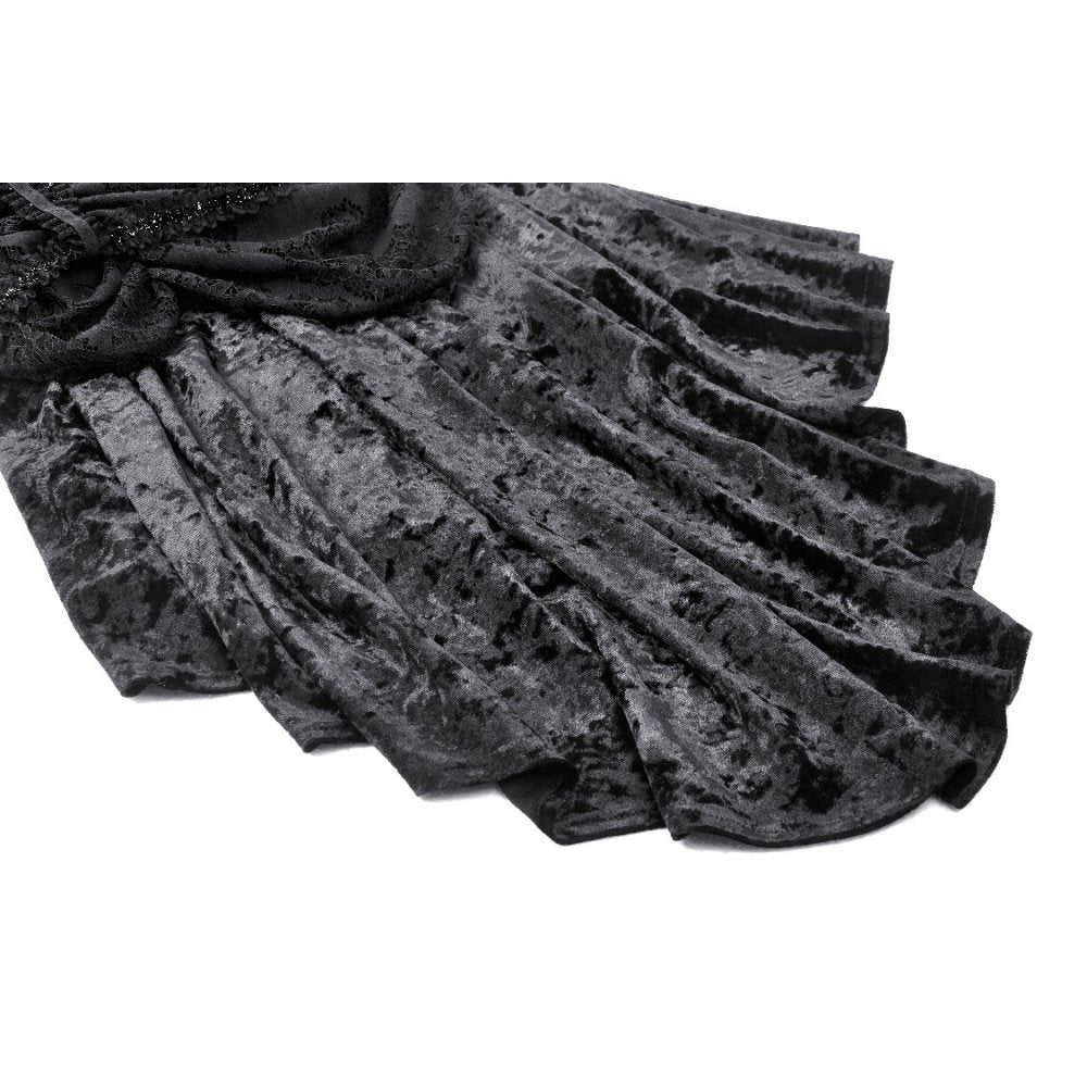 Dark in Love Women's Gothic Dress Seraphina Velvet Lace UK 8-18 - QHA UK