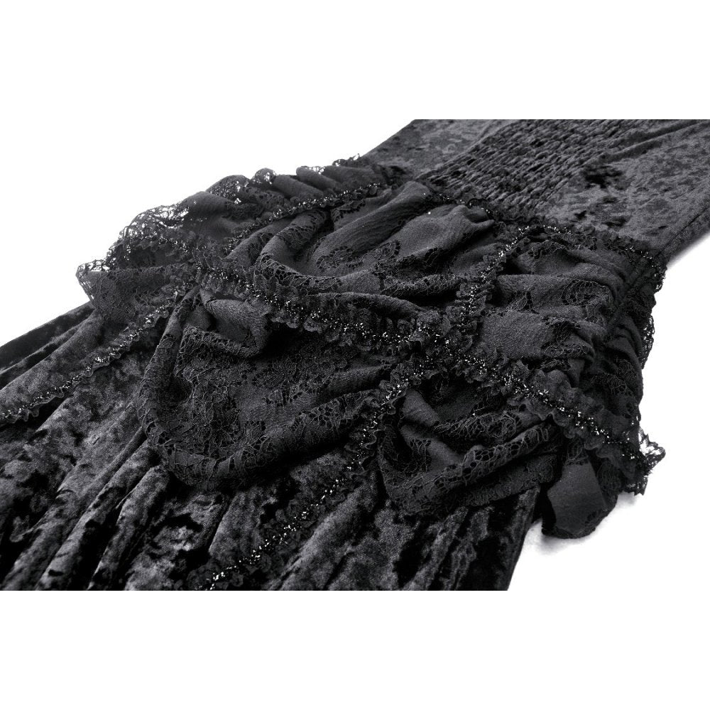 Dark in Love Women's Gothic Dress Seraphina Velvet Lace UK 8-18 - QHA UK