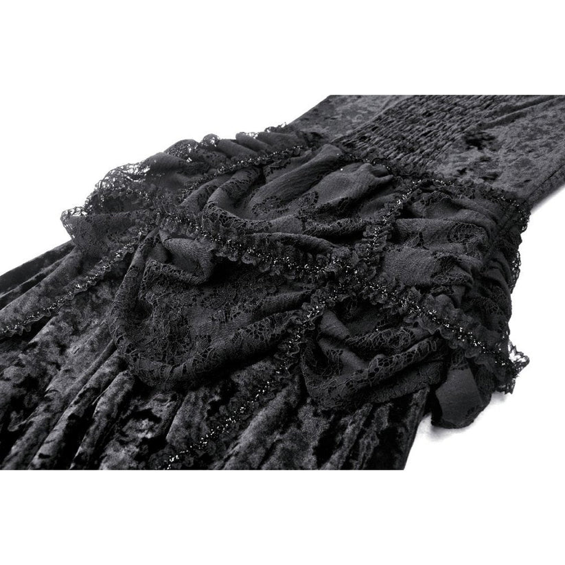 Dark in Love Women's Gothic Dress Seraphina Velvet Lace UK 8-18 - QHA UK