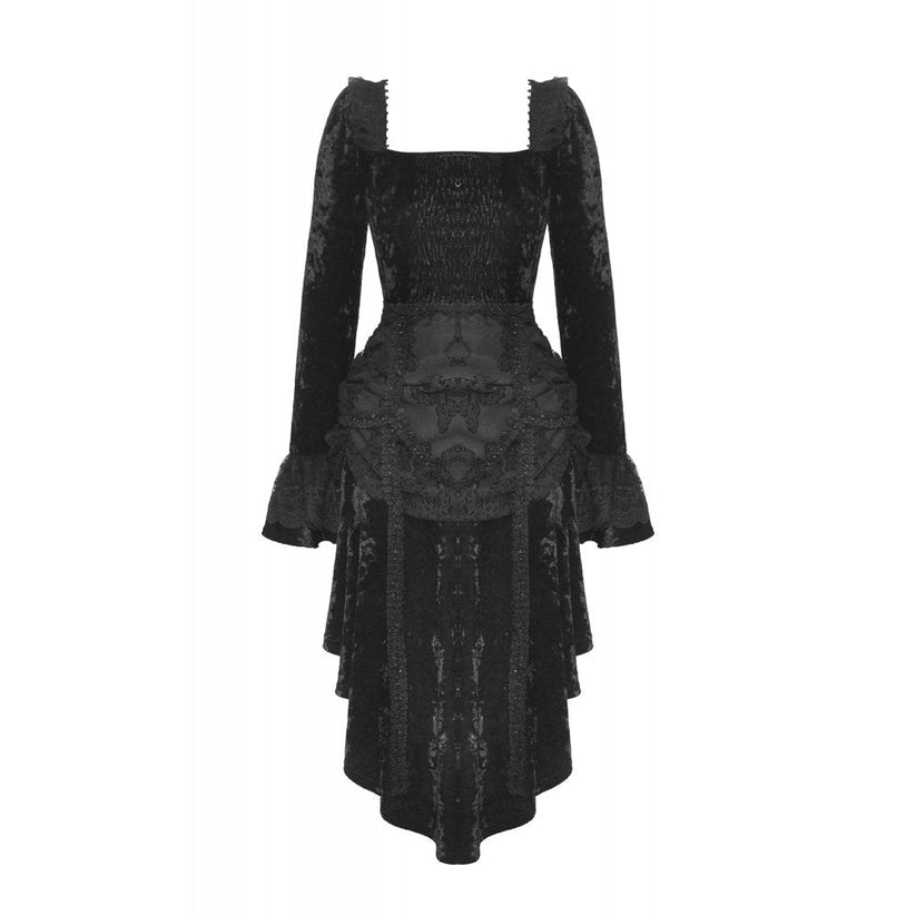 Dark in Love Women's Gothic Dress Seraphina Velvet Lace UK 8-18 - QHA UK