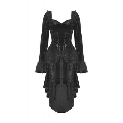 Dark in Love Women's Gothic Dress Seraphina Velvet Lace UK 8-18 - QHA UK