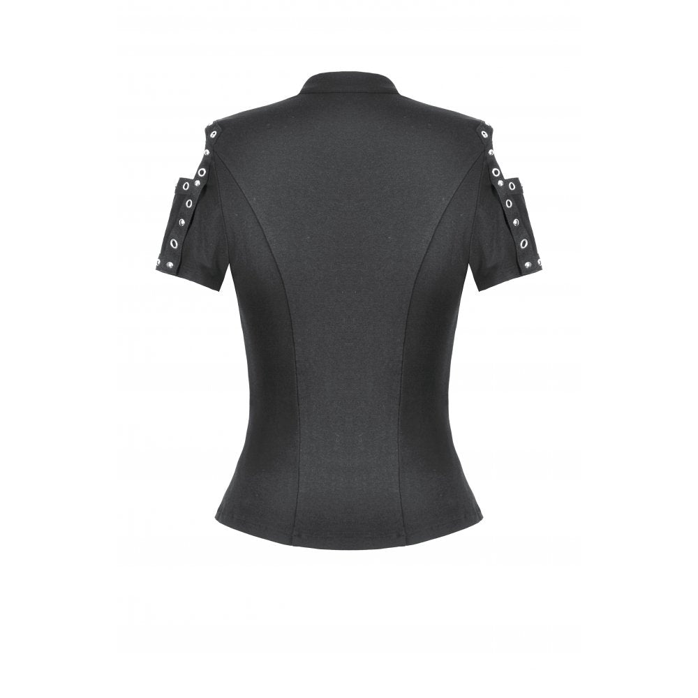 Dark in Love Women's Gothic Blouse Seraphine Lace Off-Shoulder Top - QHA UK
