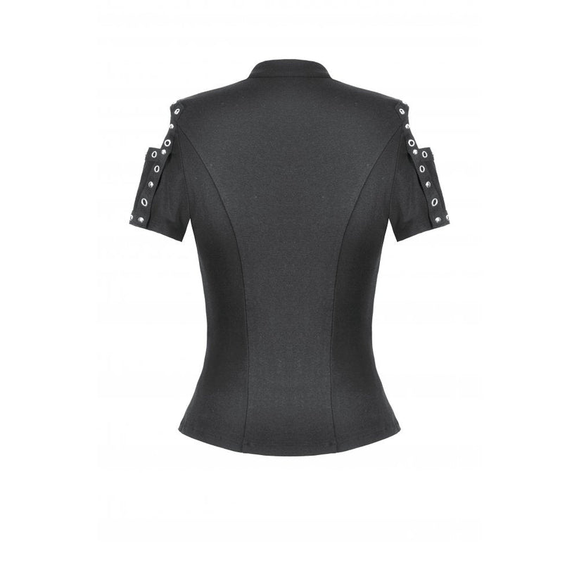 Dark in Love Women's Gothic Blouse Seraphine Lace Off-Shoulder Top - QHA UK