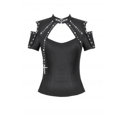 Dark in Love Women's Gothic Blouse Seraphine Lace Off-Shoulder Top - QHA UK