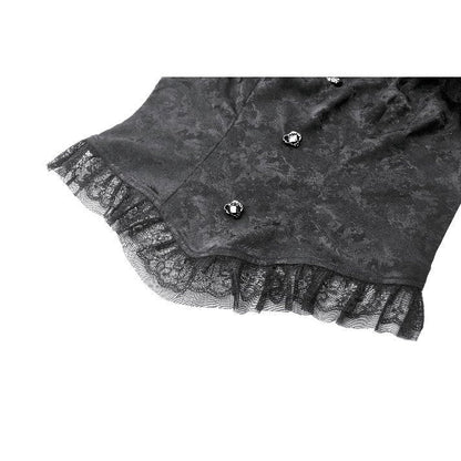 Dark in Love Women's Gothic Blouse Seraphine Lace Shoulder Top UK 8-18 - QHA UK