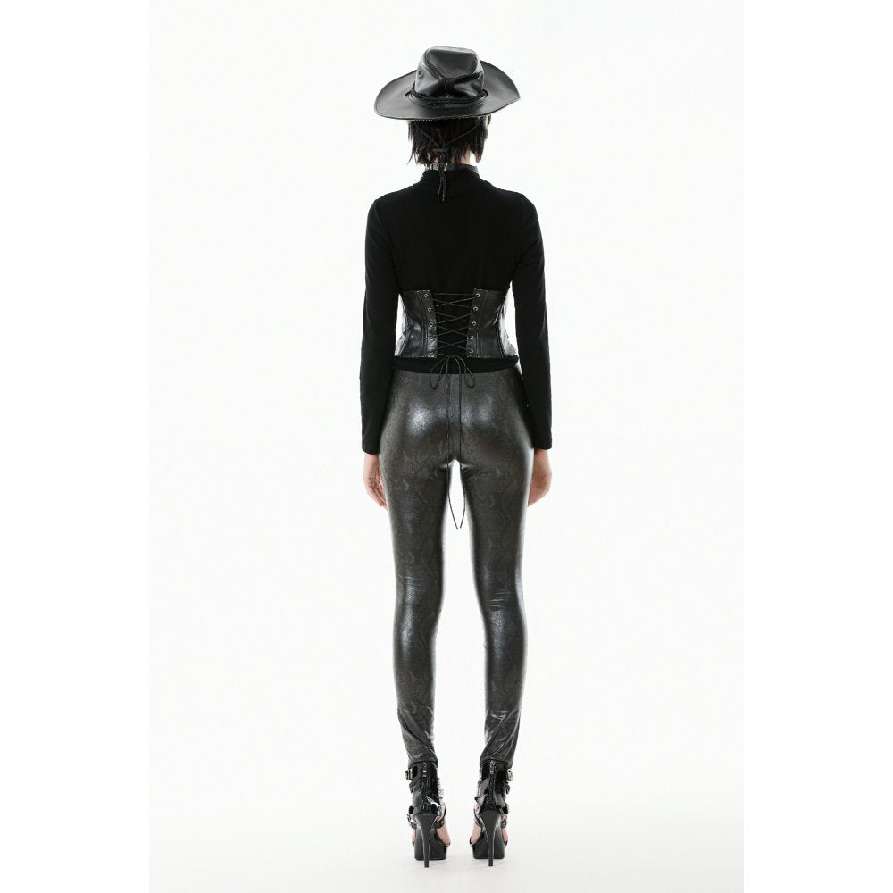 Dark in Love Women's Leggings Serpentine Mesh Panel UK 8-18 - QHA UK