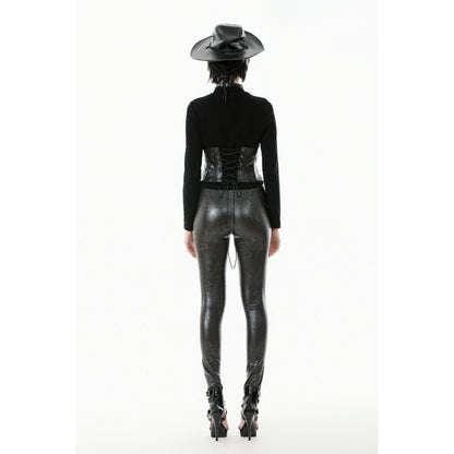 Dark in Love Women's Leggings Serpentine Mesh Panel UK 8-18 - QHA UK