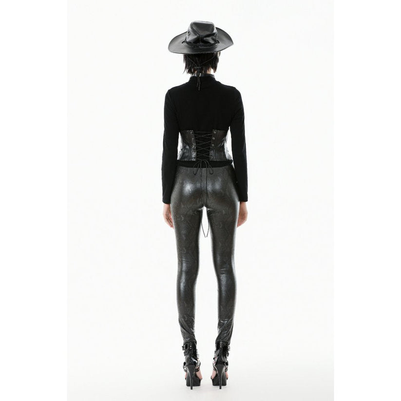 Dark in Love Women's Leggings Serpentine Mesh Panel UK 8-18 - QHA UK