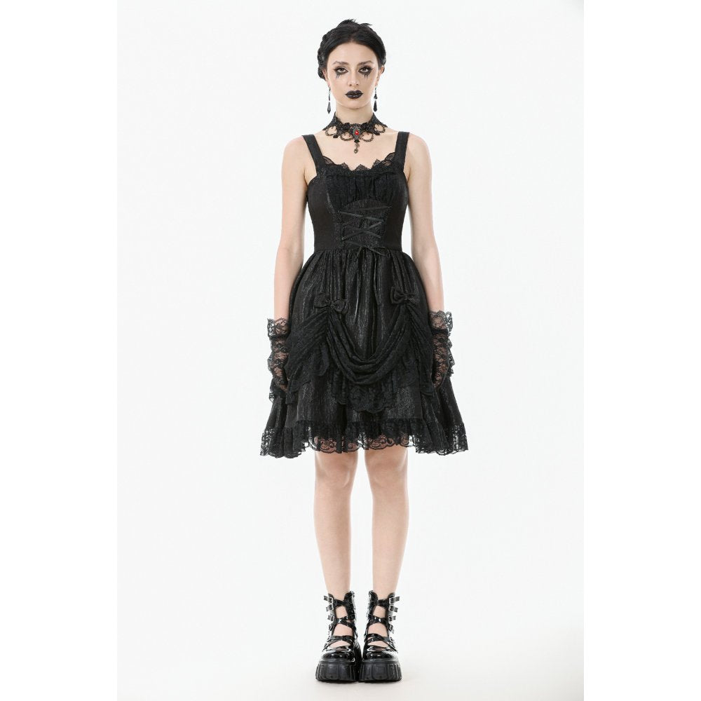 Dark in Love Women's Lolita Dress Shadow Lament Ruched UK 8-18 - QHA UK