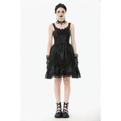 Dark in Love Women's Lolita Dress Shadow Lament Ruched UK 8-18 - QHA UK