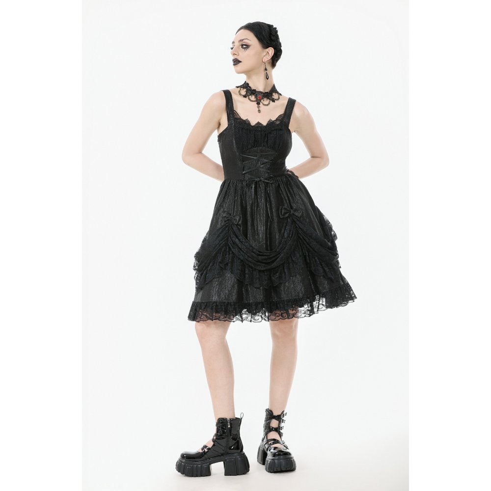 Dark in Love Women's Lolita Dress Shadow Lament Ruched UK 8-18 - QHA UK