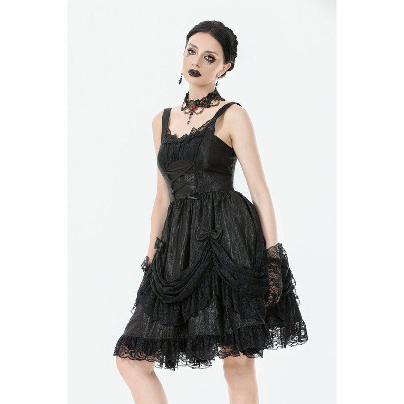 Dark in Love Women's Lolita Dress Shadow Lament Ruched UK 8-18 - QHA UK
