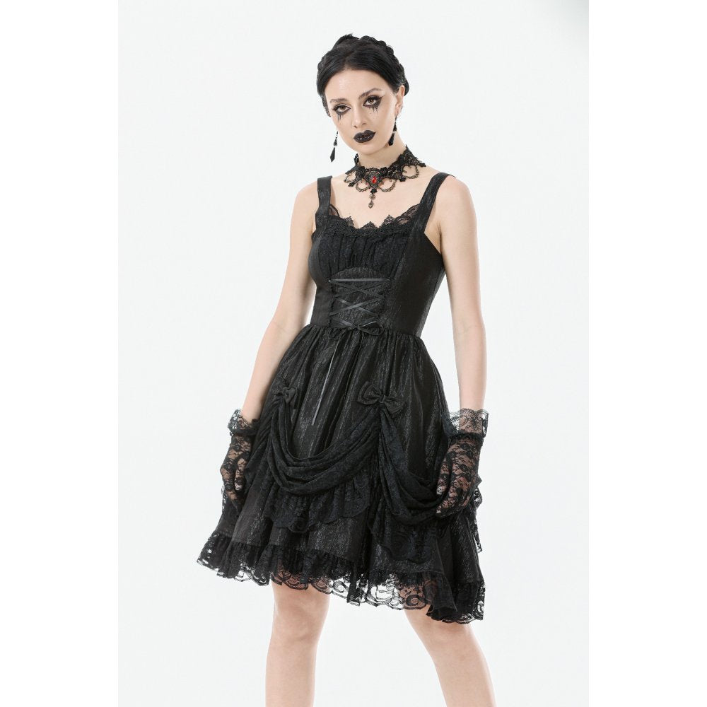 Dark in Love Women's Lolita Dress Shadow Lament Ruched UK 8-18 - QHA UK
