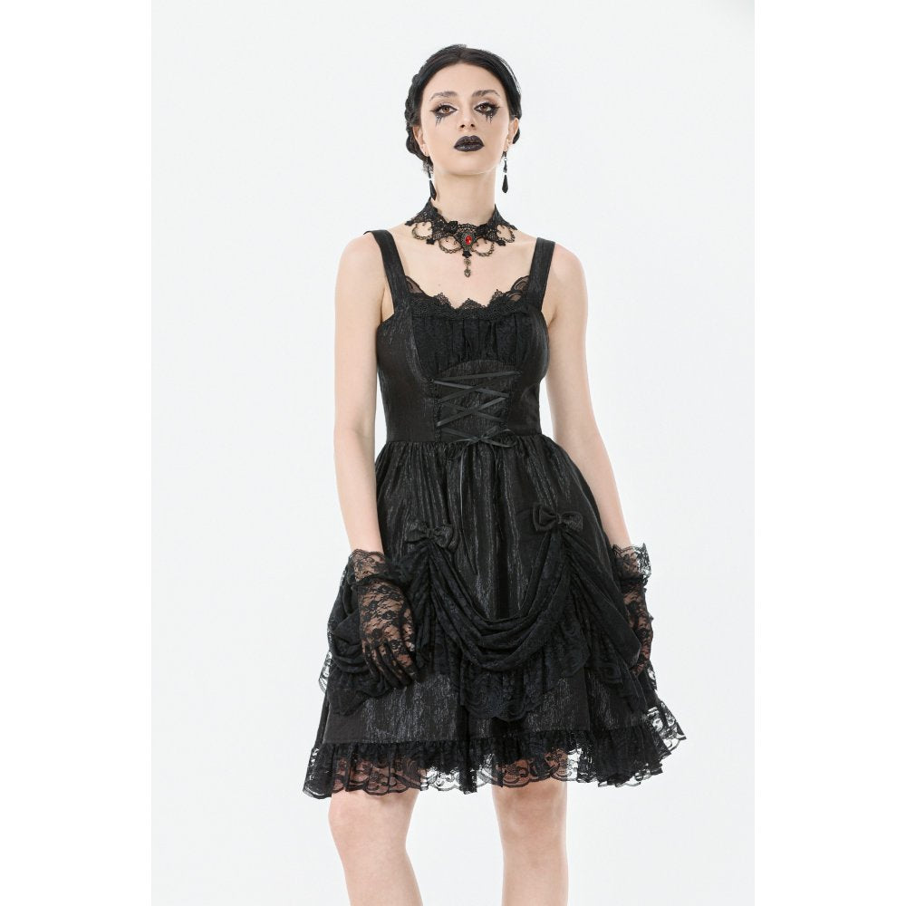 Dark in Love Women's Lolita Dress Shadow Lament Ruched UK 8-18 - QHA UK