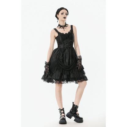 Dark in Love Women's Lolita Dress Shadow Lament Ruched UK 8-18 - QHA UK