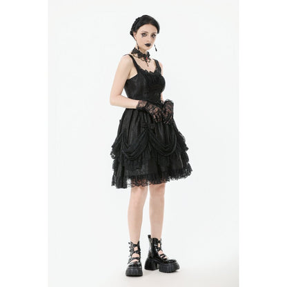 Dark in Love Women's Lolita Dress Shadow Lament Ruched UK 8-18 - QHA UK