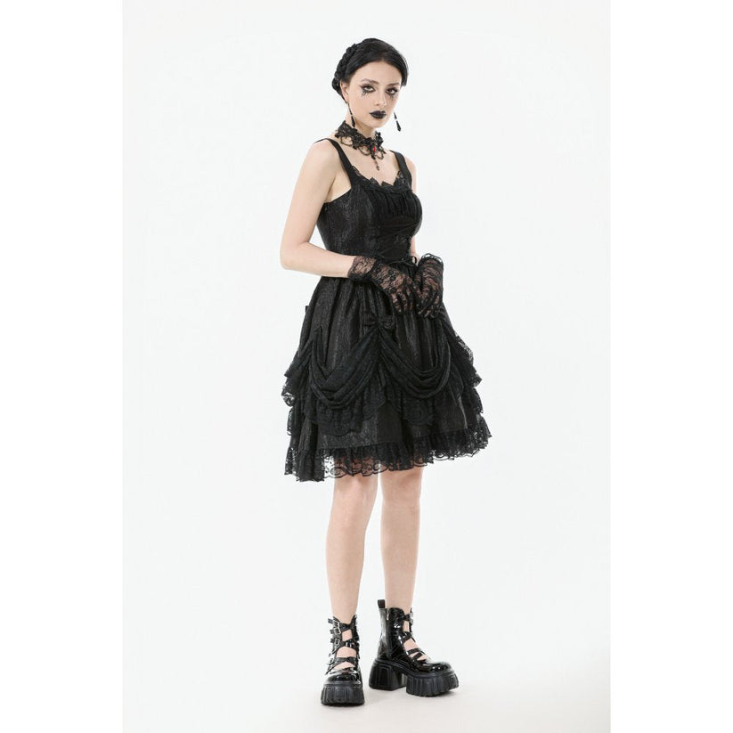 Dark in Love Women's Lolita Dress Shadow Lament Ruched UK 8-18 - QHA UK