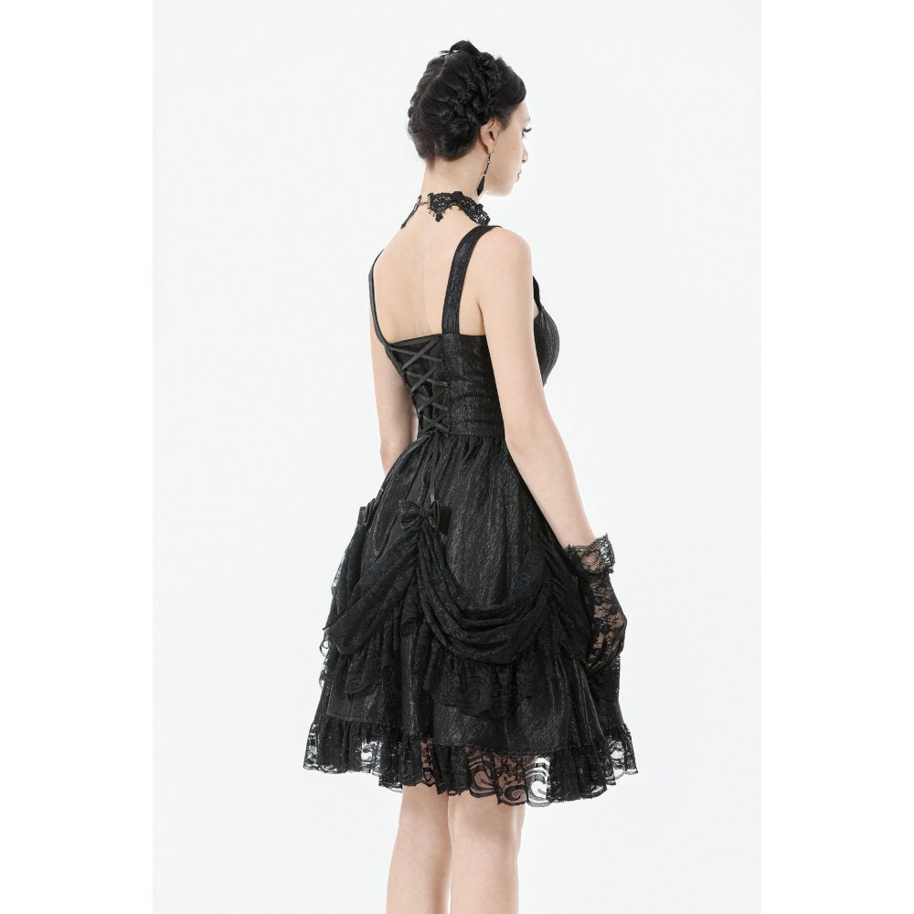 Dark in Love Women's Lolita Dress Shadow Lament Ruched UK 8-18 - QHA UK