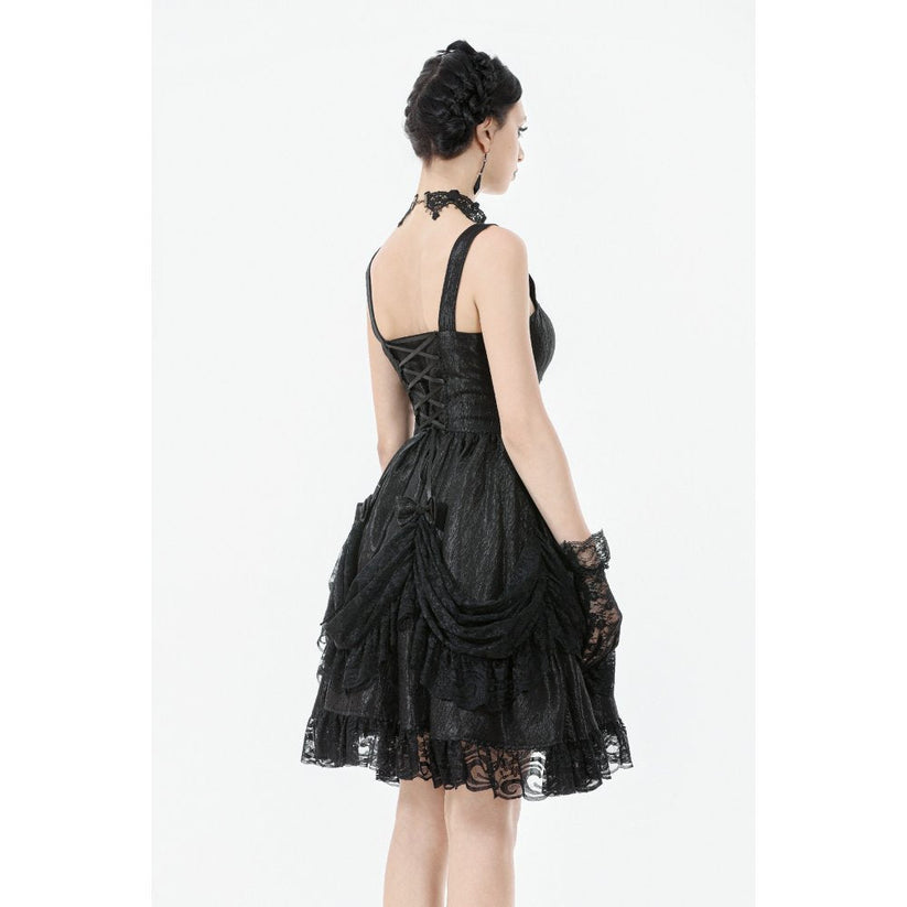 Dark in Love Women's Lolita Dress Shadow Lament Ruched UK 8-18 - QHA UK