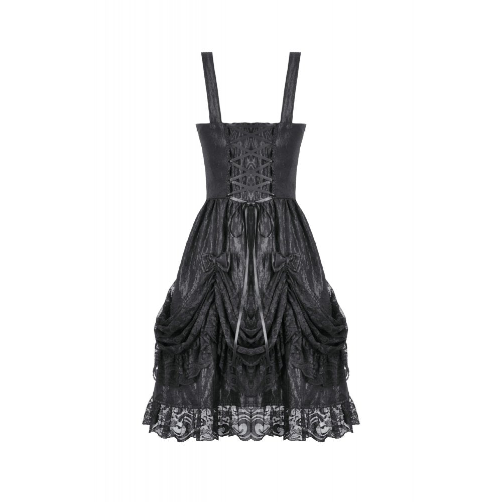 Dark in Love Women's Lolita Dress Shadow Lament Ruched UK 8-18 - QHA UK