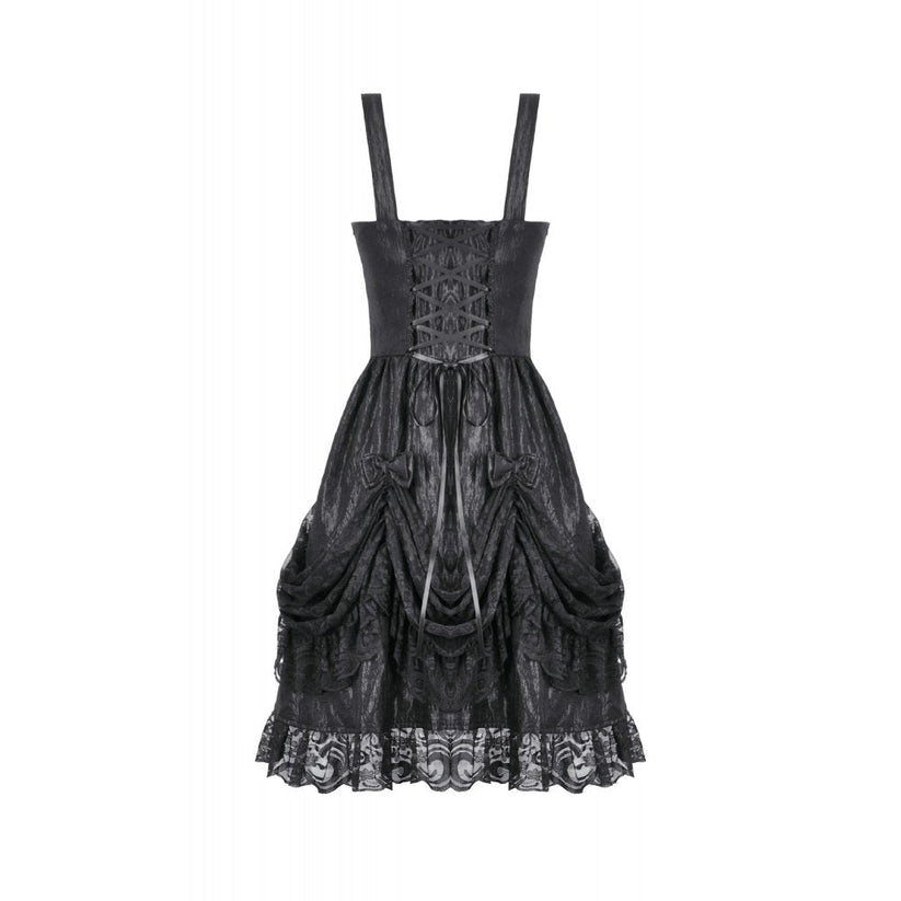 Dark in Love Women's Lolita Dress Shadow Lament Ruched UK 8-18 - QHA UK