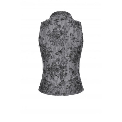 Dark in Love Women's Gothic Vest Top Shredded Butterfly Print Halter - Pattern Detail - QHA UK