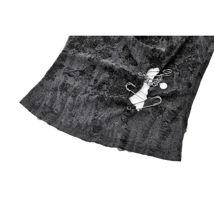 Dark in Love Women's Gothic Vest Top Shredded Butterfly Print Halter - Pattern Detail - QHA UK