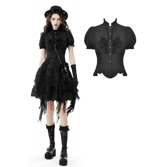 Dark in Love Blouse Sinead Black UK 8-18 - QHA UK
