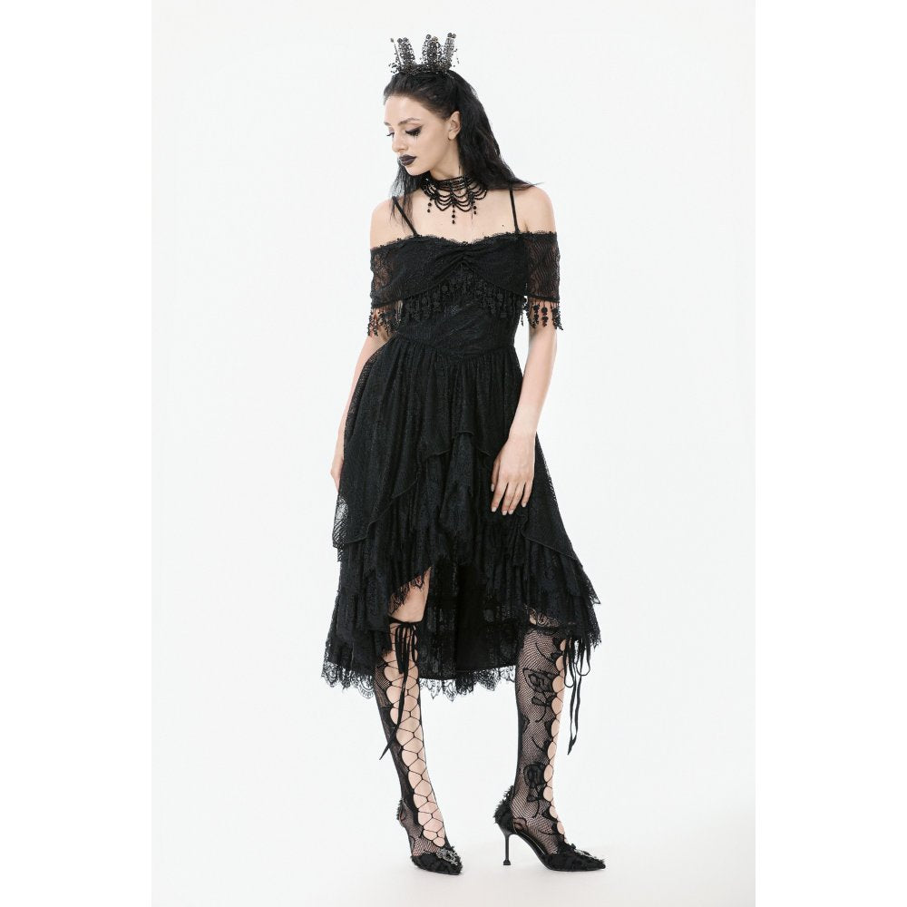 Dark in Love Gothic High-Low Dress Soraya Lace UK 8-18 - QHA UK
