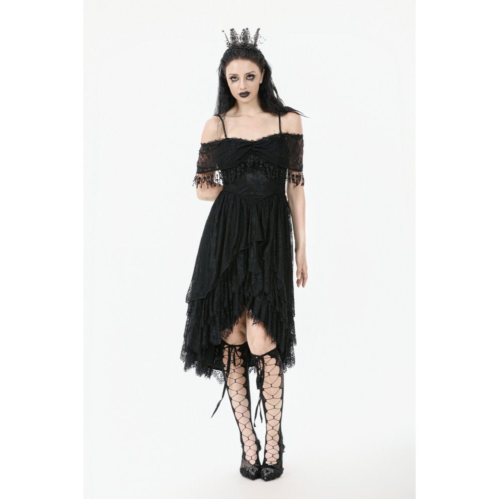 Dark in Love Gothic High-Low Dress Soraya Lace UK 8-18 - QHA UK