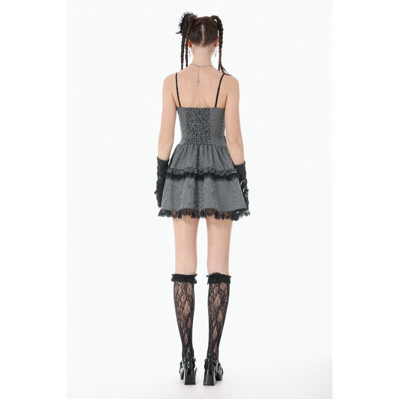 Dark in Love Gothic Mini Dress Striped UK 8-18 - QHA UK