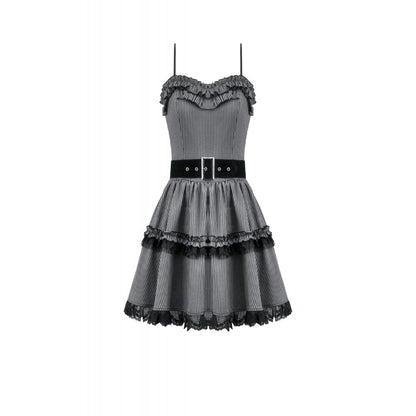 Dark in Love Gothic Mini Dress Striped UK 8-18 - QHA UK