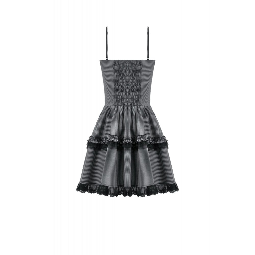 Dark in Love Gothic Mini Dress Striped UK 8-18 - QHA UK
