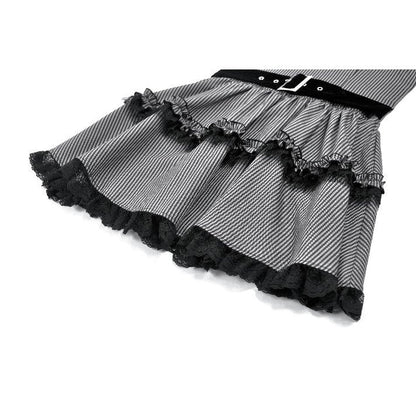 Dark in Love Gothic Mini Dress Striped UK 8-18 - QHA UK