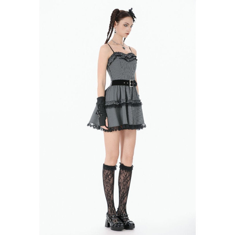 Dark in Love Gothic Mini Dress Striped UK 8-18 - QHA UK