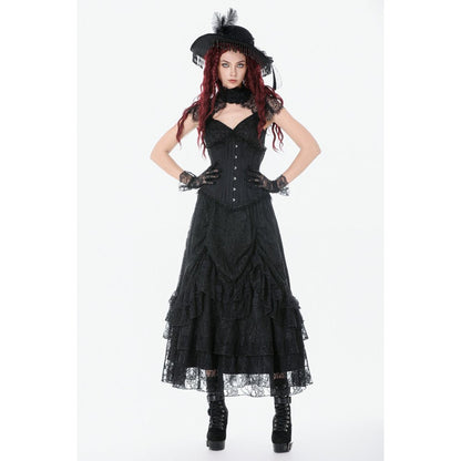 Dark in Love Gothic Corset Talia Longline Metal-Boned UK 8-18 - QHA UK