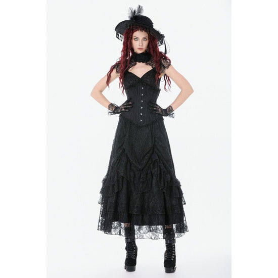 Dark in Love Gothic Corset Talia Longline Metal-Boned UK 8-18 - QHA UK