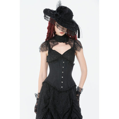 Dark in Love Gothic Corset Talia Longline Metal-Boned UK 8-18 - QHA UK