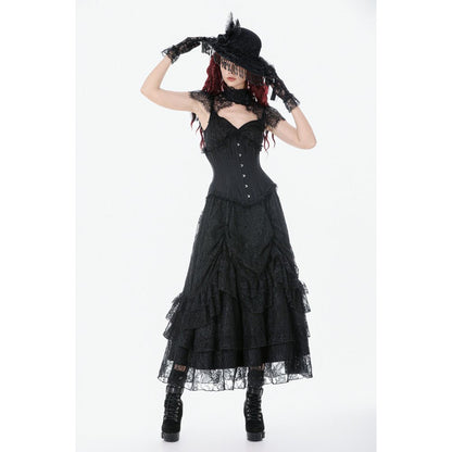 Dark in Love Gothic Corset Talia Longline Metal-Boned UK 8-18 - QHA UK