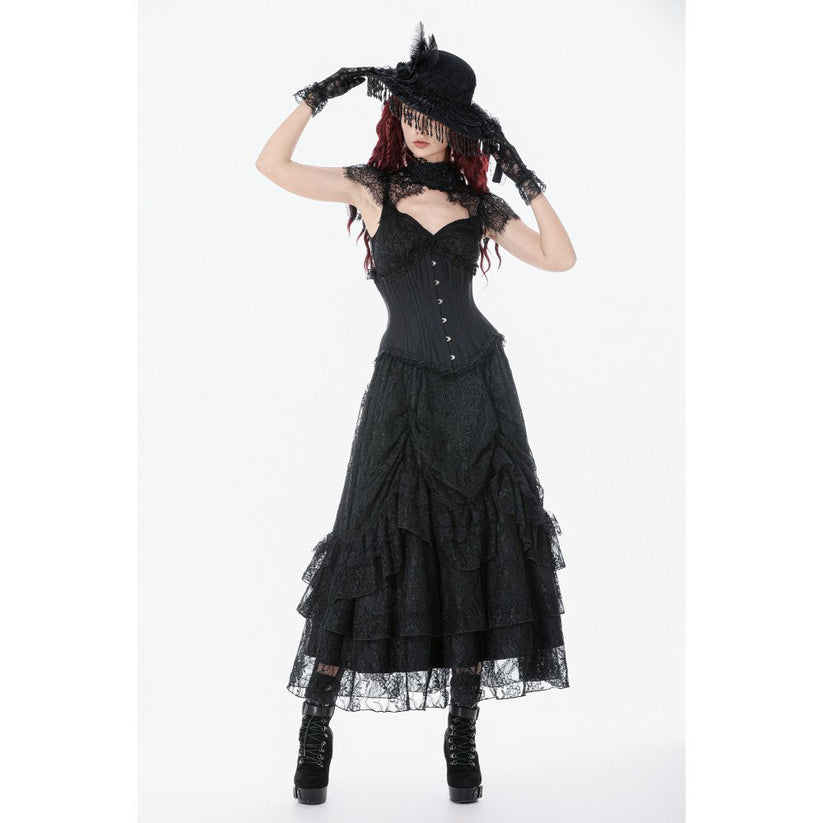 Dark in Love Gothic Corset Talia Longline Metal-Boned UK 8-18 - QHA UK