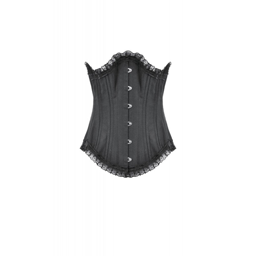 Dark in Love Gothic Corset Talia Longline Metal-Boned UK 8-18 - QHA UK
