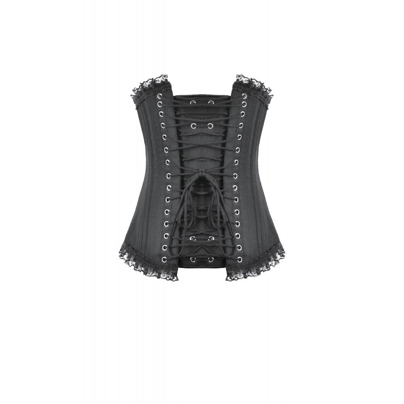 Dark in Love Gothic Corset Talia Longline Metal-Boned UK 8-18 - QHA UK
