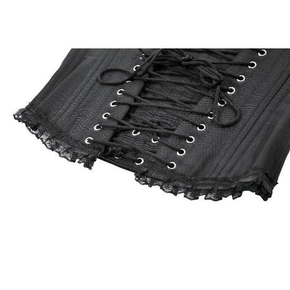 Dark in Love Gothic Corset Talia Longline Metal-Boned UK 8-18 - QHA UK