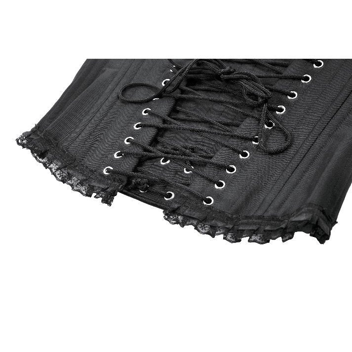 Dark in Love Gothic Corset Talia Longline Metal-Boned UK 8-18 - QHA UK
