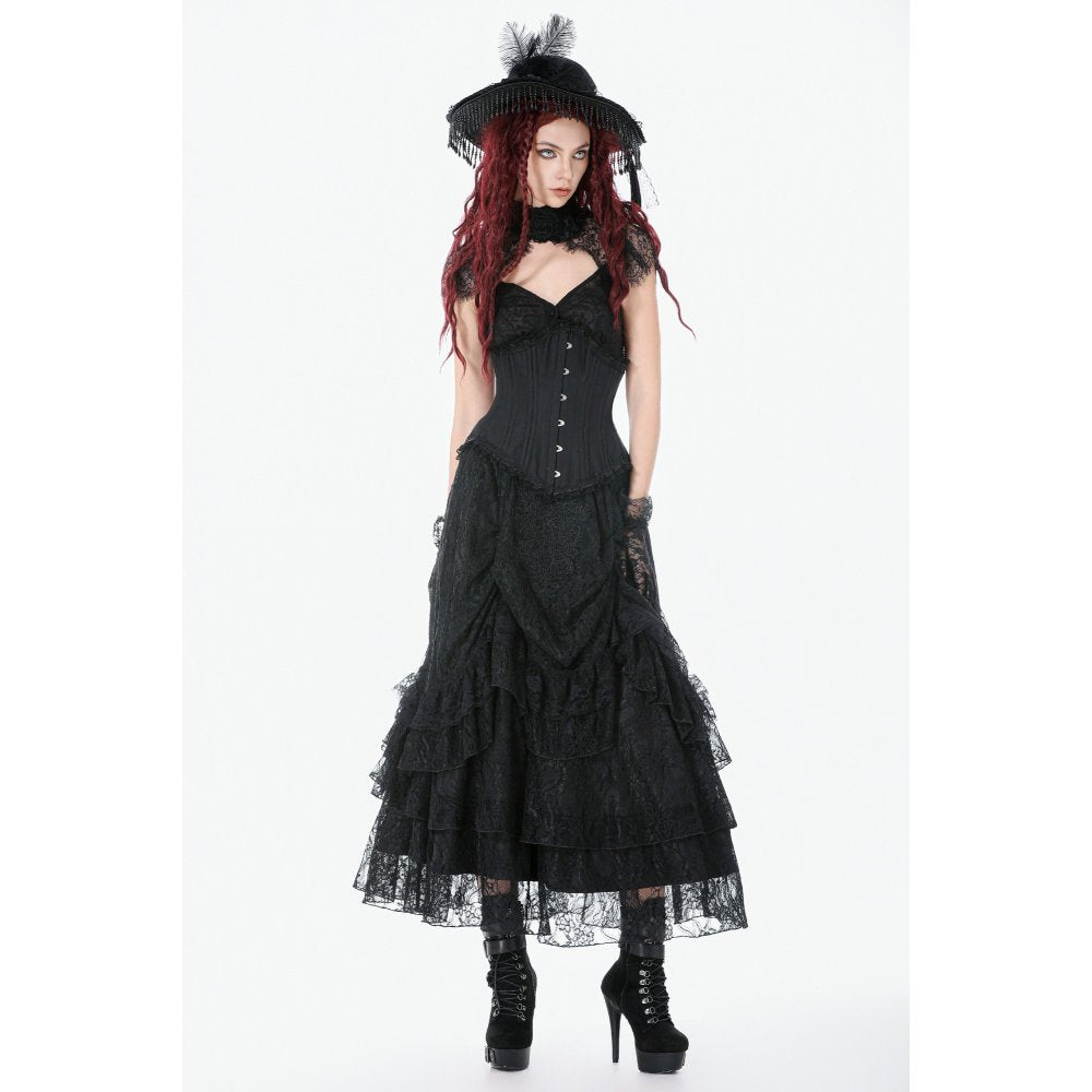 Dark in Love Gothic Corset Talia Longline Metal-Boned UK 8-18 - QHA UK