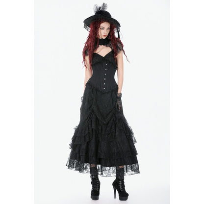 Dark in Love Gothic Corset Talia Longline Metal-Boned UK 8-18 - QHA UK