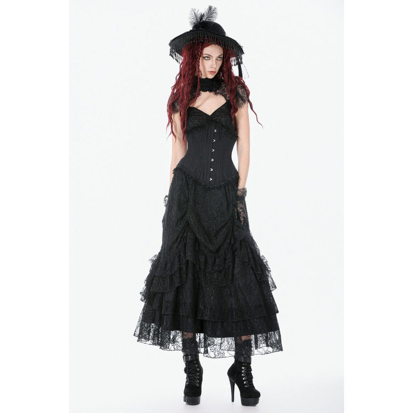 Dark in Love Gothic Corset Talia Longline Metal-Boned UK 8-18 - QHA UK