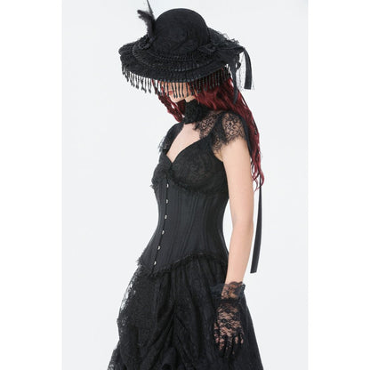Dark in Love Gothic Corset Talia Longline Metal-Boned UK 8-18 - QHA UK